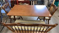 Vintage - wooden dining table with Formica top -