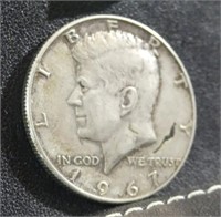 1967 Silver 1/2 Dollar USA Coin - Kennedy