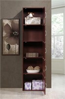 Mahogany Wood 5-shelf Standard Bookcase