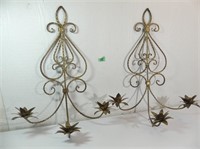 Qty of 2 Metal Triple Wall Candle Holders
