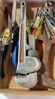 Pipe Wrench, Screw Drivers, Pliers