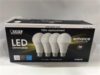 Feit Dimmable LED 3000K Bright White Warm 4-Pack