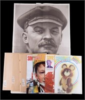 1967 Lenin Poster, 1970s Soviet Life Magazines (7)