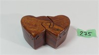 Double Wooden Heart Puzzle Trinket