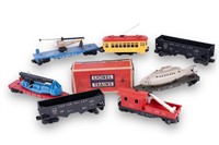 Lionel Train Cars w/ Helicopter, Submarine, More