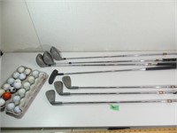 Qty of Golf Clubs with Balls (R), used