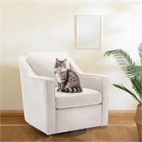 COLAMY Upholstered 360 Swivel Accent Chair with Tr