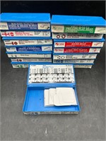 15 Blue Plastic Storage Boxes 11"x5 1/2"x2"