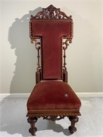 Victorian Heavily Carved Prayer Chair