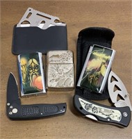 Pocket Knives (2) Lighters (3 ) Multi-Tool  (1)