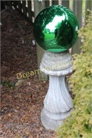 Large Gazing Ball on Cement Stand