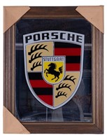 Framed Mirror w/ Porsche Logo