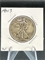 1943 90% silver walking liberty half dollar