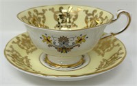 Soft Yellow Paragon Cup & Saucer with Floral