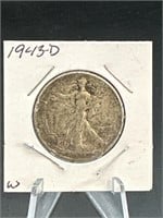 1943 – D 90% silver walking liberty half dollar
