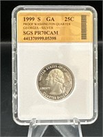 Graded 1999 – S proof silver quarter Georgia