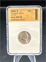 Graded 1944P War Time silver nickel