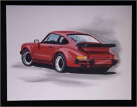 Rohrig Signed Original Porsche Watercolor Painting