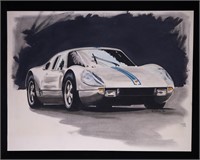 Franz Rohrig Original Watercolor Porsche Painting