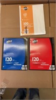 2 x Hilroy 120 page note books , 100 sheets graph