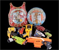 Nerf Guns & Metal King Arthur Marx Toy
