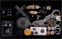 Costume Jewelry with G.F., Transit Tokens, & More