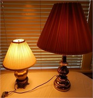 2 Brass Lamps With Shades