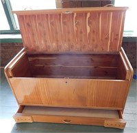 Custom Waterfall Cedar Chest with Drawer