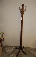 Antique Tall Wood Coat Rack