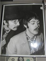 Framed black and white Beatles photo