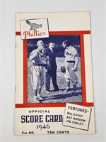 1946 PHILLIES OFFICAL SCORE CARD