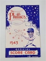 1943 PHILLIES OFFICIAL SCORE CARD