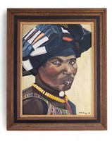 C. M. McCleary Oil on Board of African Woman