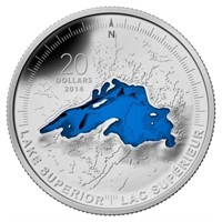 2014 $20 Lake Superior: The Great Lakes - Pure Sil