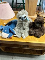 Stuff Toy Lot, Eeyore, Sloth,. Monkey