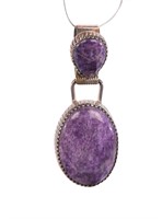 BEGAY PURPLE TURQUOISE STERLING PENDANT NATIVE AM.