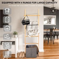 CUPIKE 6Ft Bamboo Blanket Ladder for Bedroom -