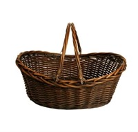 Dark Woven Wicker Basket 19 X 16 X 8 Inches