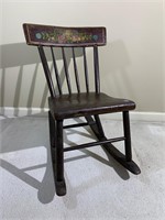 Early SP Bloser Child's Painted Rocking Chair