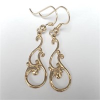 Silver Gold Plated Dangle Earrings. Value $60