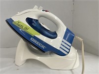 Oreck Cord-Free Steam Iron with Stand. Operates