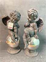Pair of cherubic figures. Approx. 26” tall.