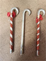 Lot of 3 vintage Mercury glass candy canes