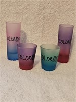 Lot of 4 Colorful Colorado Shot Glasses