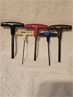 Lot of 5 Buffalo T-Handle Hex / Allen Key Tool Set