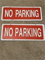 Lot of 2 "No Parking" Thick Plastic Signs