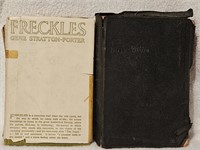 Lot of 2 Antique Books - Holy Bible & Freckles