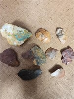 Lot of nine pieces rock or stones see pics for