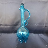 Decanter Turq Blown Glass w/Stopper Resale $35