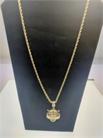 Gold Tone Necklace with Panther Charm
